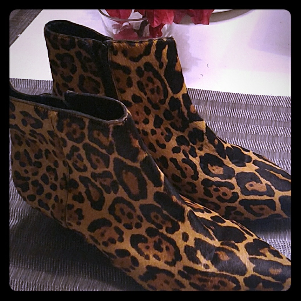Calvin Klein leopard boots